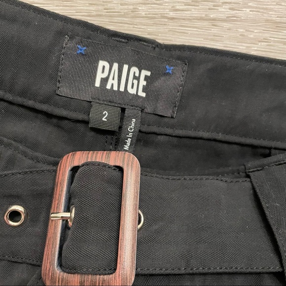 Paige Carolina Cargo Belted Shorts in Black - Picture 9 of 10
